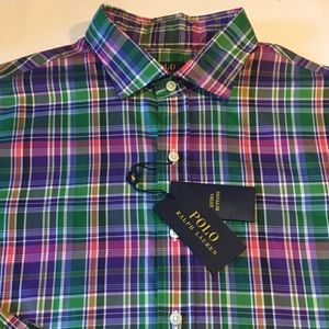NWT $125 Polo Ralph Lauren Plaid Dress Shirt XL